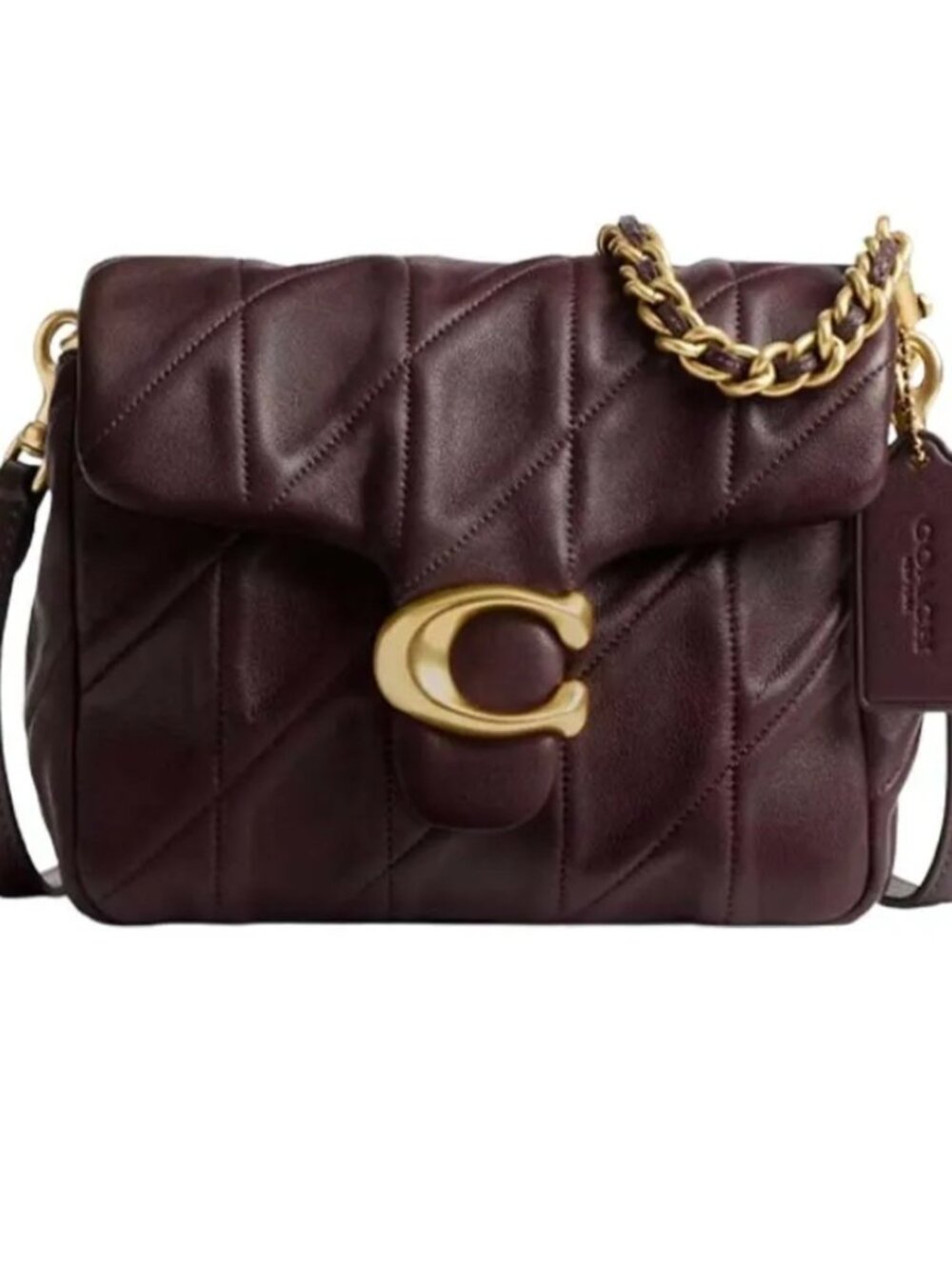 Authentic quilted Coach Times Square 20 merlot